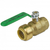 3/4" Push To Connect x 3/4" FPT Brass Ball Valve, Lead-Free Wright Valves